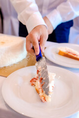 Large Communion Cake Served at First Holy Communion Celebration