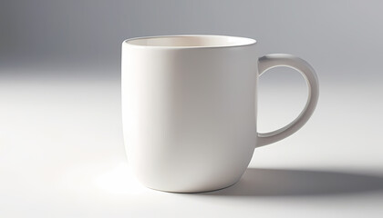 Fototapeta premium Minimalist White Mug Still Life on White