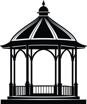 recommend clip art: Gazebo silhouette, Gazebo silhouette vector, Gazebo icon, Black gazebo park silhouette vector, vector illustration