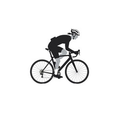 Fototapeta premium Cyclist Silhouette. Dynamic Motion and Speed