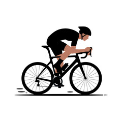 Fototapeta premium Cyclist Silhouette. Dynamic Motion and Speed