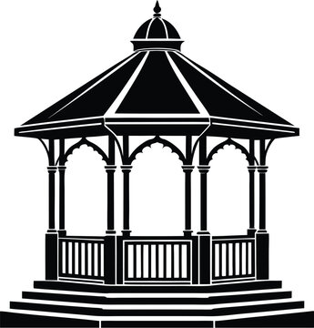 recommend clip art: Gazebo silhouette, Gazebo silhouette vector, Gazebo icon, Black gazebo park silhouette vector, vector illustration
