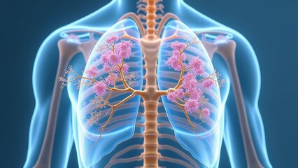 Schematic diagram of human lung anatomy
