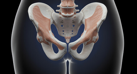Detailed 3D Render of Female Pelvic Anatomy and Musculature