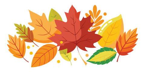 Colorful autumn leaves vector illustration for fall season backgrounds and designs