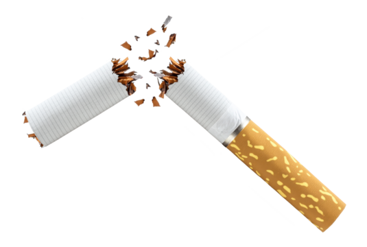 cigarette broken isolated on transparent background
