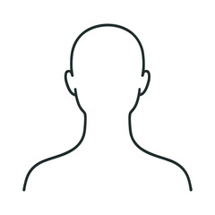 Minimalistic outline of a head: symbol of simplicity and identity