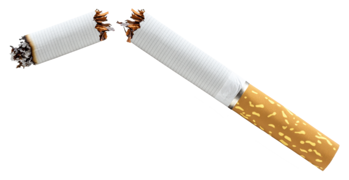cigarette broken isolated on transparent background