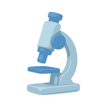 Blue microscope illustration on white background