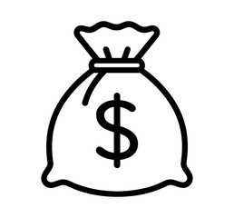 Canvas bag with dollar sign symbolizing wealth and finance