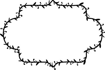 Rectangle Vintage Frame laurel wreath silhouette black horizontal vintage frames flower floral leaf border Botanical laurel ornate art leaf Elements design border retro badge decoration element isolat