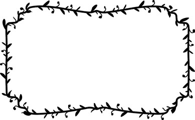 Rectangle Vintage Frame laurel wreath silhouette black horizontal vintage frames flower floral leaf border Botanical laurel ornate art leaf Elements design border retro badge decoration element isolat
