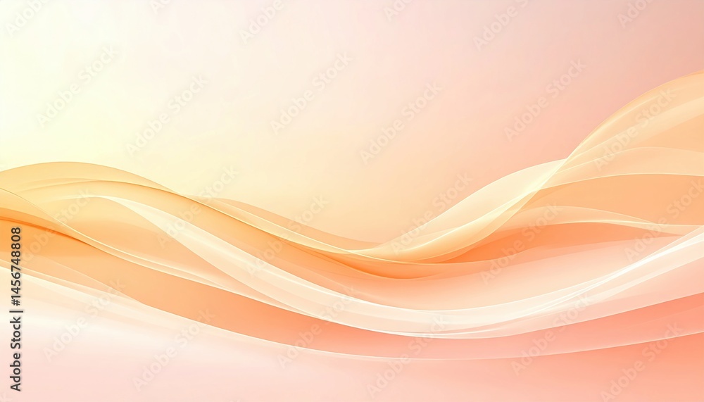 Poster fluid motion waves abstract design digital artwork serene environment soft color palette