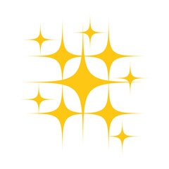 Shiny golden star with sparkles, ideal for food rating icons, gourmet badges, or menu highlight visuals