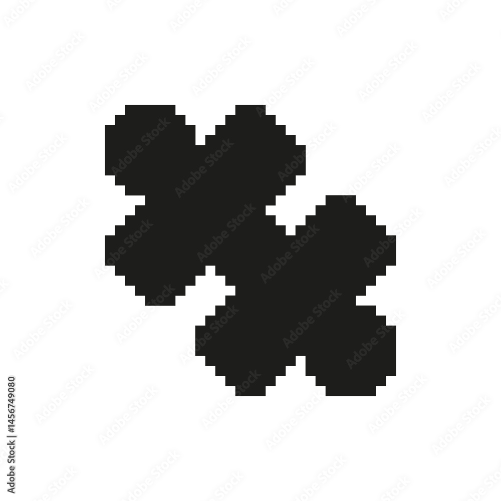 Poster pixelated puzzle icon. symbol of logic, connection, and problem solving. isolated vector illustratio
