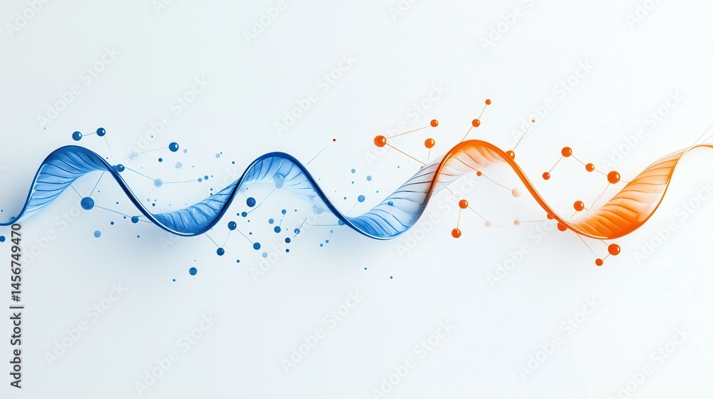 Aufkleber abstract wave patterns in blue and orange hues create a modern, dynamic visual.