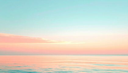 Fototapeta premium Tranquil sunset reflection over calm ocean waters serene beach photography coastal environment wide-angle view nature's beauty