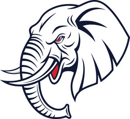 minimalist and clean elephant vector art illustration