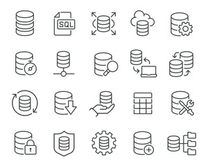 Vector Icon Set for Database Management