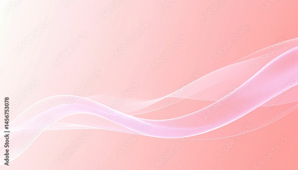 Poster dynamic flowing waves abstract design digital artwork elegant pink gradient background modern aesthe
