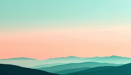 Obraz premium Serene sunset over rolling hills nature landscape tranquil environment aerial view conceptual beauty