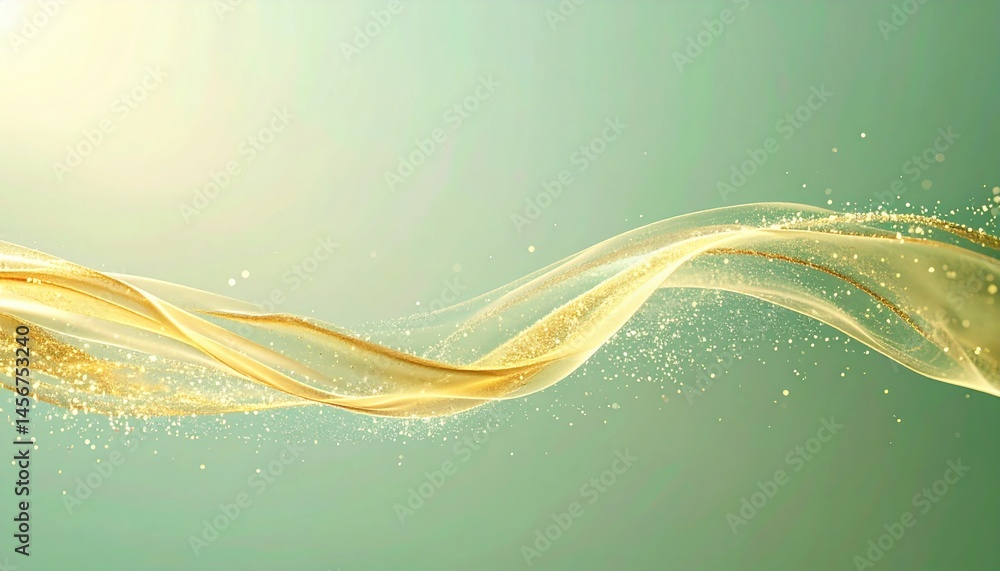 Poster captivating flow of golden particles abstract background digital art ethereal atmosphere close-up vi