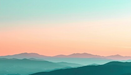 Fototapeta premium Breathtaking sunset over mountain ranges nature landscape serene environment aerial view tranquility and beauty