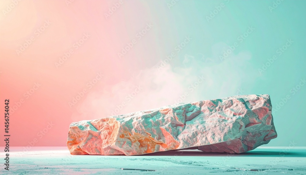 Aufkleber artistic display of abstract rock formation studio setting digital artwork colorful environment wide