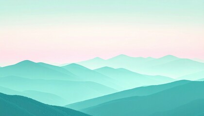Tranquil mountain landscape serene environment digital art soft pastel colors aerial view nature exploration