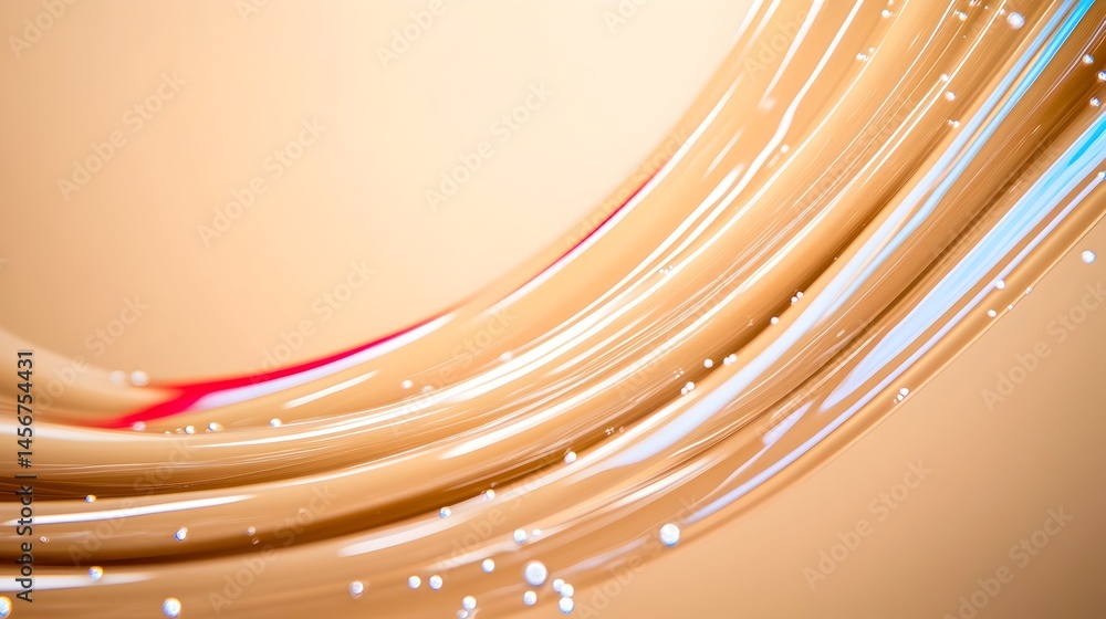 Poster abstract swirling beige stream with translucent texture and subtle highlights against a muted orange