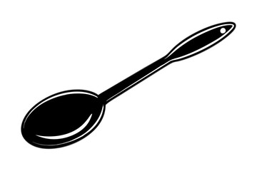 Spoon vector silhouette illustration isolated on white background