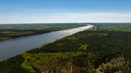 The Vistula River flows through the Pomeranian Voivodeship. Near its mouth on the Baltic Sea.
