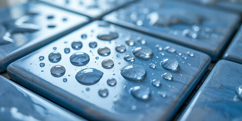 High-Contrast Product Photo of a Tilted Clear Plastic Water Bottle Spilling onto a White Surface with Dropletnd Puddle