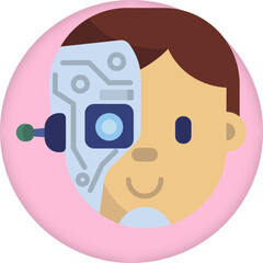 Cyborg SVG icon – representing human-machine fusion, advanced robotics, AI integration, and futuristic cybernetic technology in vector format.

