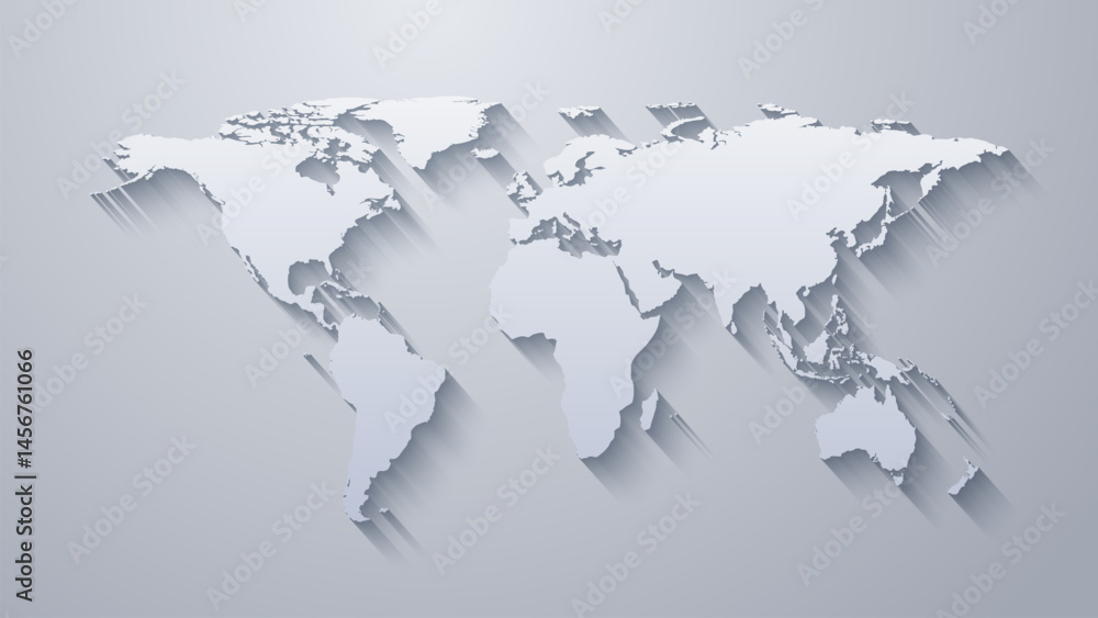 Poster 3d globe world map template. 3d wolrd map design for education, science, web presentations. realisti
