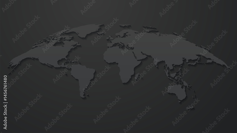 Poster 3d globe world map template. 3d wolrd map design for education, science, web presentations. realisti