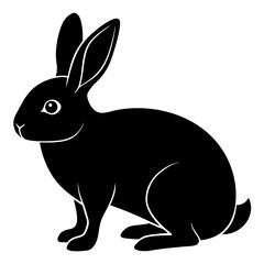 Obraz premium a rabbit silhouette on a white background,
