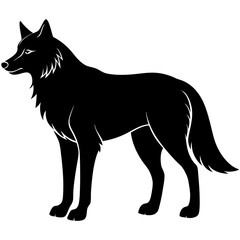 a wolf silhouette on a white background,