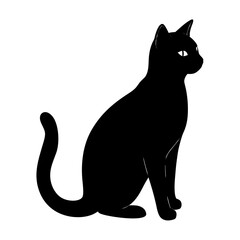 a cat silhouette on a white background,