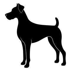 a dog silhouette on a white background,