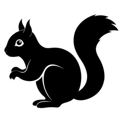 a squirrel silhouette on a white background,