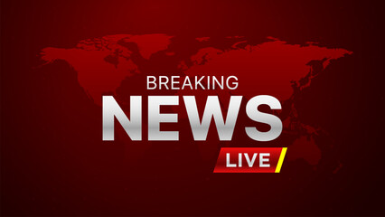 Breaking news sign on globe background. Breaking news colorful promotion template. News Announcement  Banner label vector. Breaking news sign