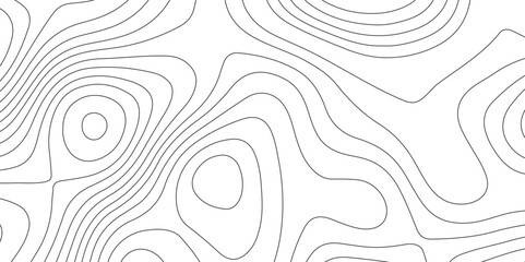 Fototapeta premium Topographic map background with geographic grid for hiking and mountain sport. modern design with white background and black wave lines. topographic contour lines vector map seamless pattern vector.