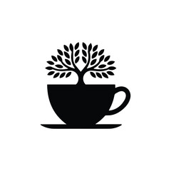 cup of coffee with plant