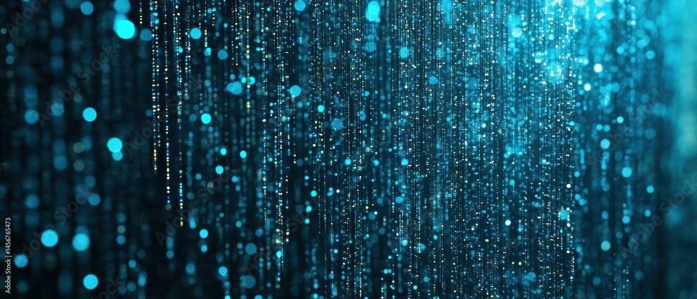 Poster abstract turquoise light streams with bokeh effects for modern digital backgrounds and designs