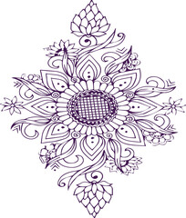 Beautiful flower art and mandala vector design
