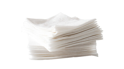 a stack of white napkins on a white surface