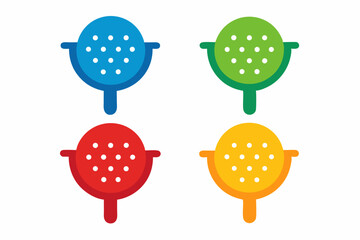 set of Strainer  icon vector silhouette illustration isolated on white background