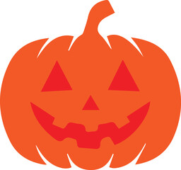 orange pumpkin vector, Halloween jack-o-lantern, smiling pumpkin face, triangular eyes pumpkin, spooky pumpkin clipart, cute Halloween art, Halloween pumpkin cartoon