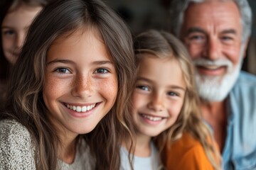 Fototapeta premium Smiles and laughter among friends of all ages during a joyful gathering in cozy setting